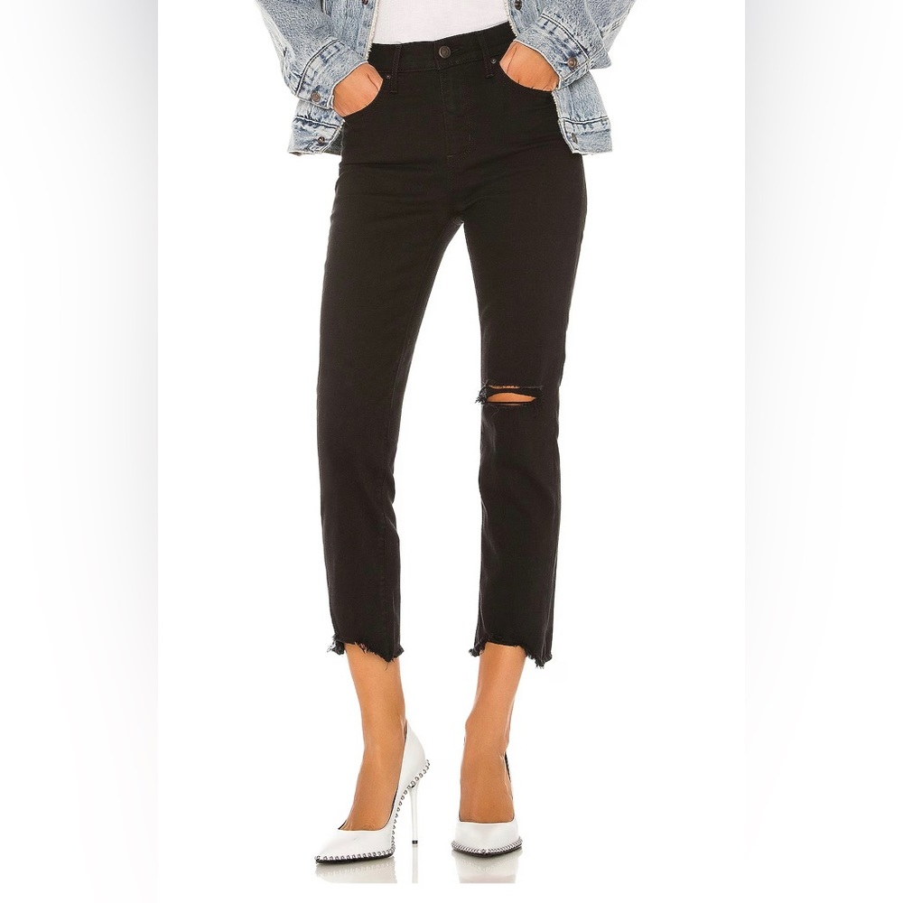 Levi’s 724 High Rise Straight Crop in Pixel (black)